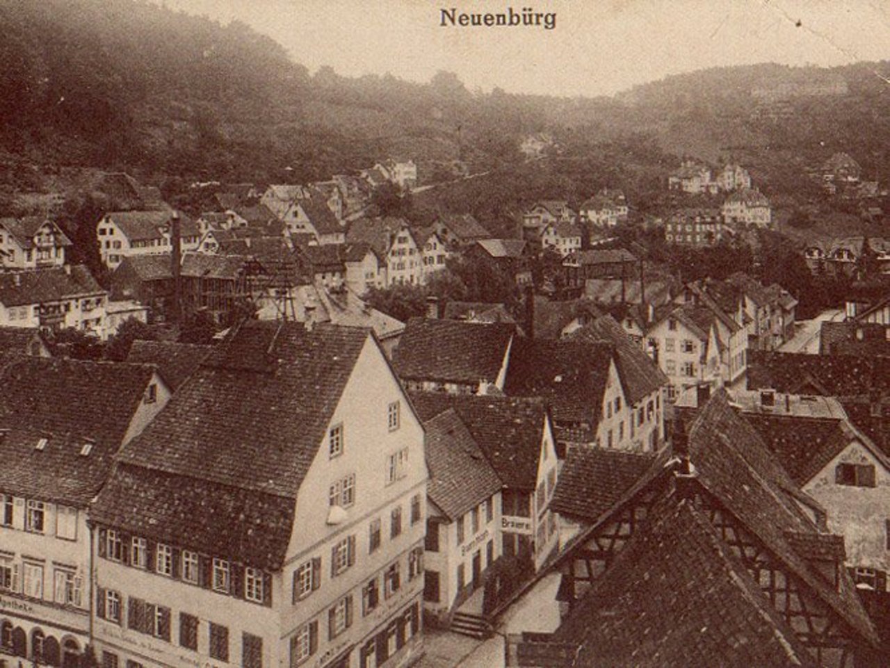 Neuenbürg Luftbild über Wohnhäuser