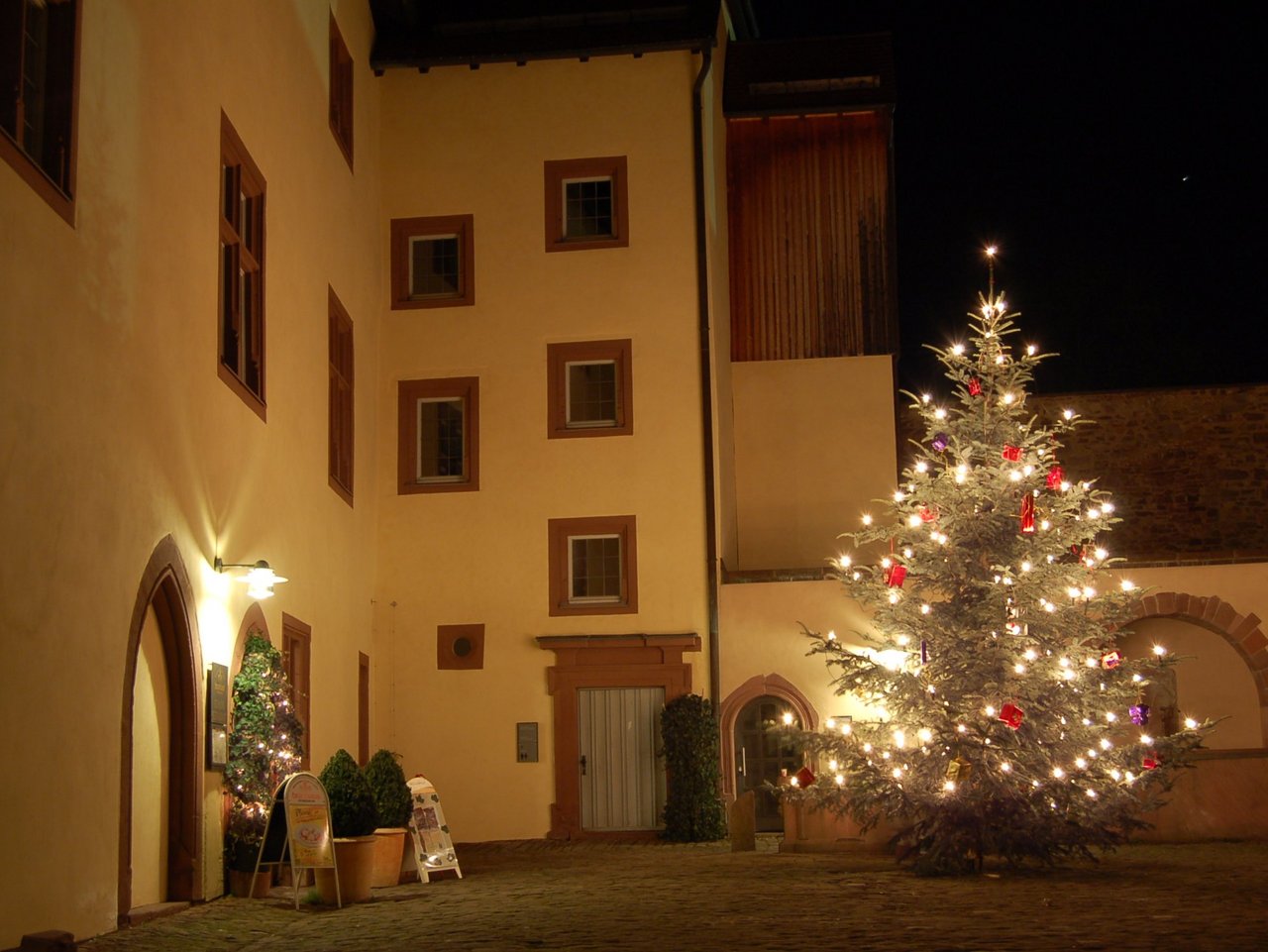 Schloss mit Weihnachtsbaum